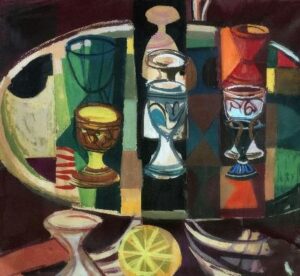 cups on table painting