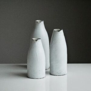 Minimal White Ceramic Vase Trio