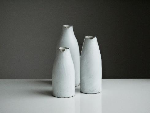 Minimal White Ceramic Vase Trio - Image 1